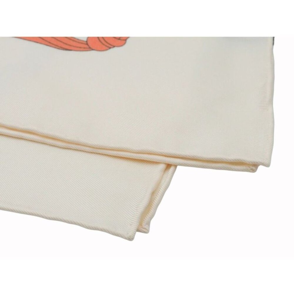 Gucci Printed Silk Scarf Ca Fly Swan 90 X90 fan Swan Bird Ribbon Ivory - Picture 8 of 12